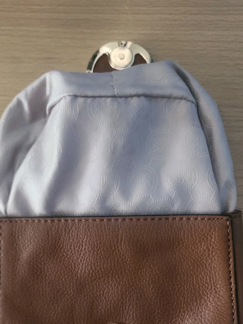 Michael Kors Brown Leather Crossbody with Gold MK Logo